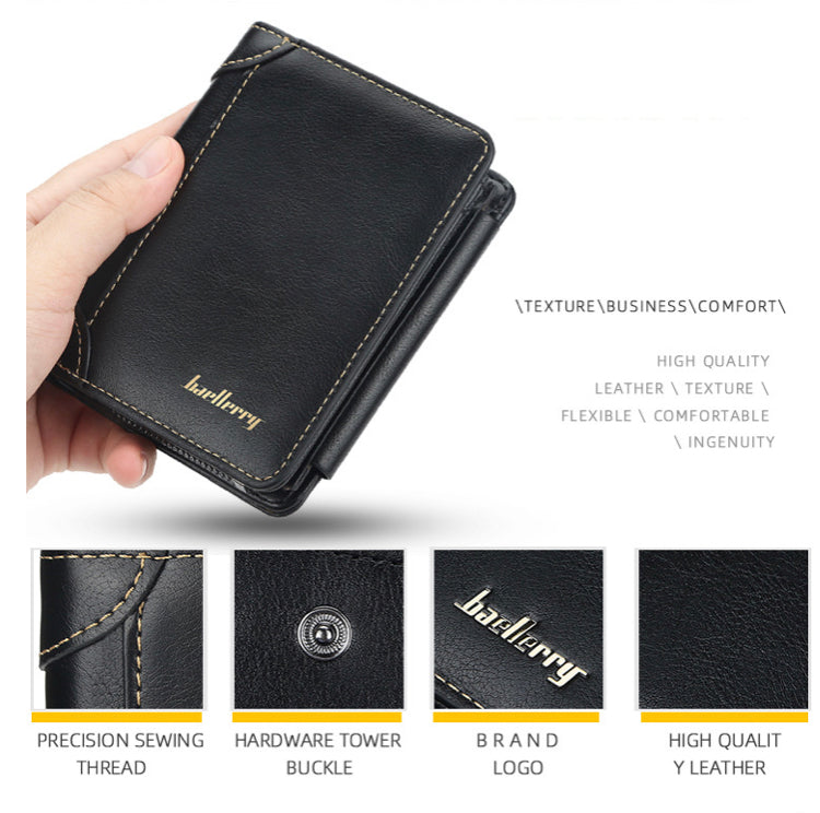 Black Leather Mens Clutch Wallet Wristlet Wallet Zipper Clutch for Men